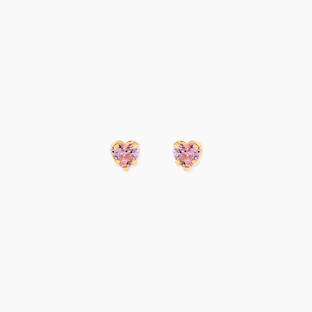 Boucles D'Oreilles Puces Leidi Or Jaune Oxyde De Zirconium - Boucles d'oreilles 18 carats Femme | Histoire d&rsquo;Or