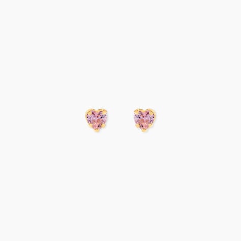 Boucles D'Oreilles Puces Leidi Or Jaune Oxyde De Zirconium - Clous d'oreilles Femme | Histoire d&rsquo;Or