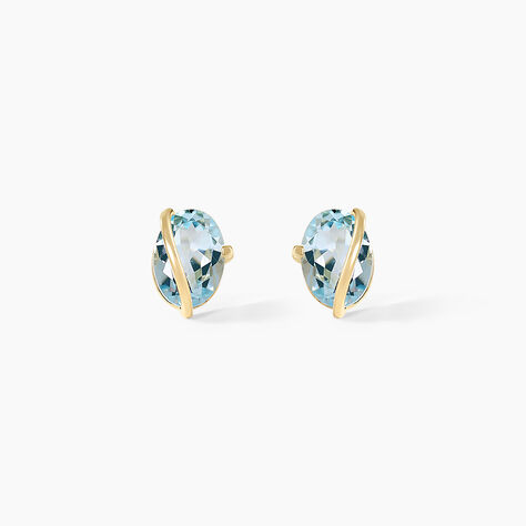 Boucles D'oreilles Puces Prudencia Or Jaune Topaze - Clous d'oreilles Femme | Histoire d&rsquo;Or