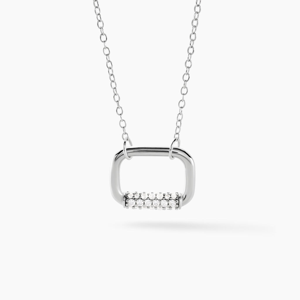 Collier Urban Call Argent Blanc Oxyde De Zirconium - Colliers fantaisie Femme | Histoire d’Or