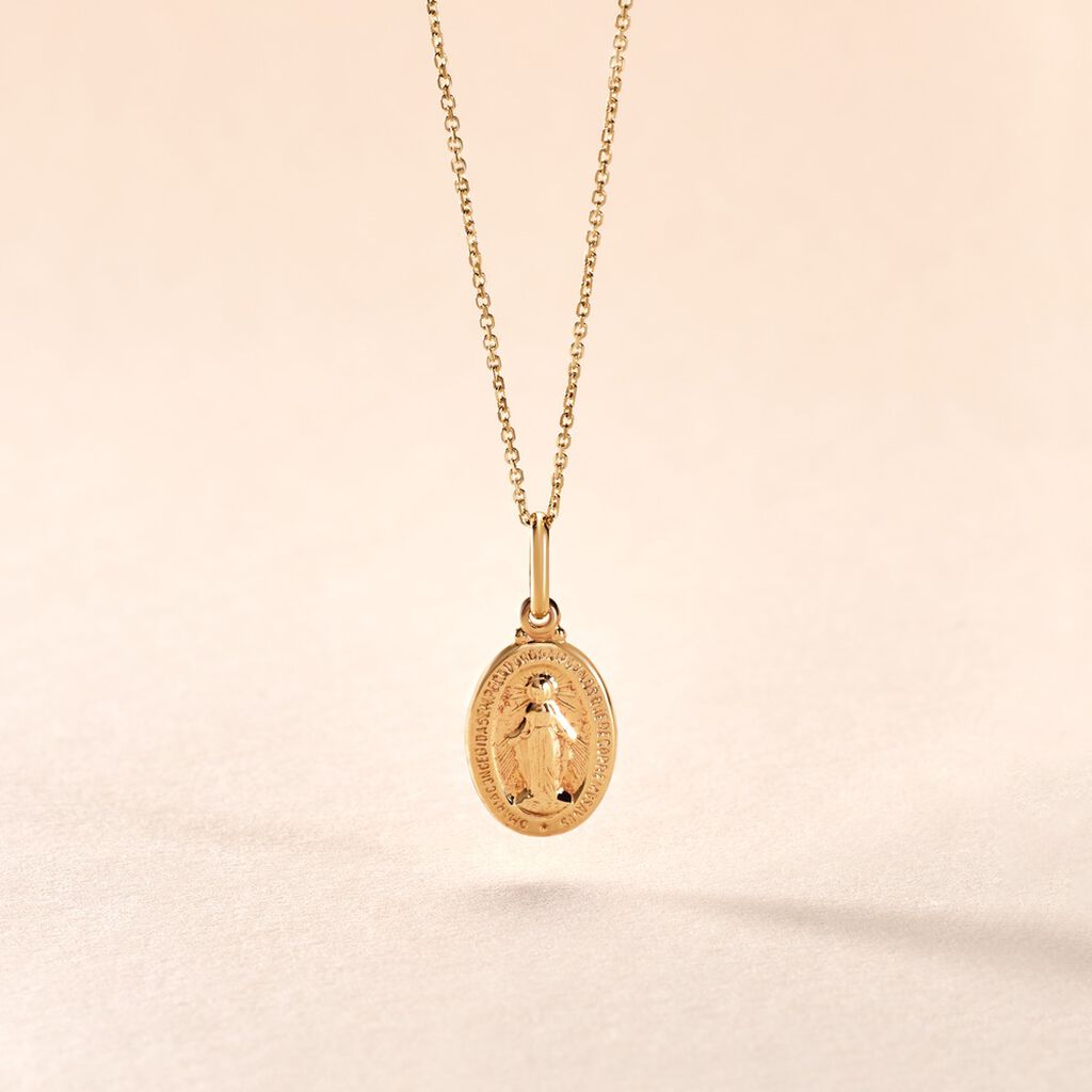 Pendentif Virgee Or Jaune - Pendentifs Communion Femme | Histoire d&rsquo;Or