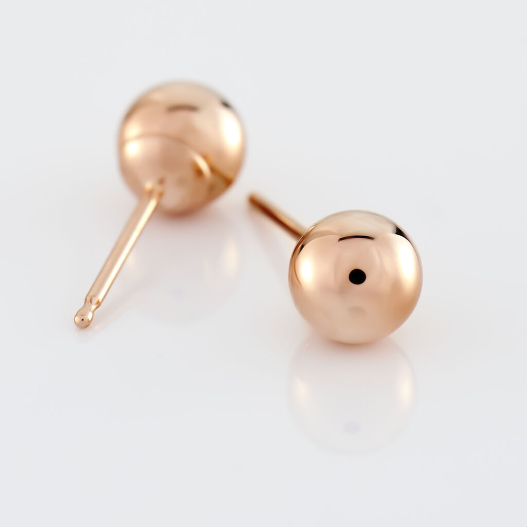 Boucles D'oreilles Puces Fidelia Boule Or Rose - Clous d'oreilles Femme | Histoire d&rsquo;Or