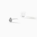 Boucles D'oreilles Puces Mon 1er Diamant Or Blanc Diamant - Clous d'oreilles Femme | Histoire d&rsquo;Or