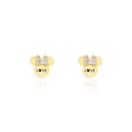 Boucles D'oreilles Puces Disney Acier Doré Cristaux - Boucles d'oreilles fantaisie Enfant | Histoire d’Or
