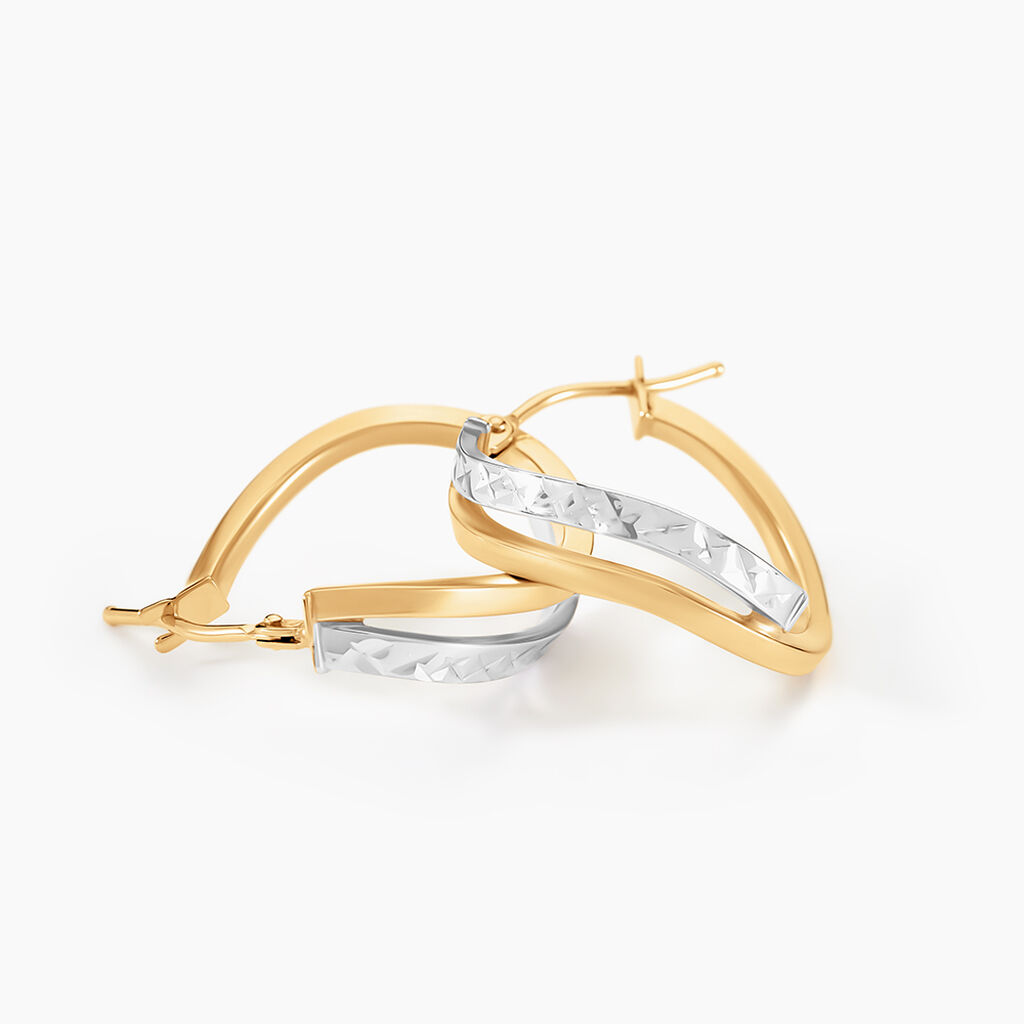 Créoles Hepsie Or Bicolore - Boucles d'oreilles créoles Femme | Histoire d’Or