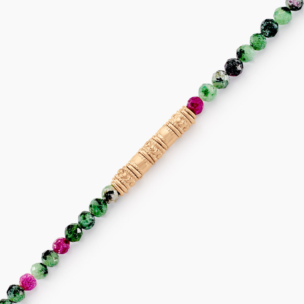 Bracelet Manua Plaqué Or Jaune Pierre D'imitation - Bracelets Femme | Histoire d’Or