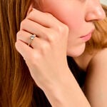 Bague Tissina Argent Dor&eacute; A L'Or 750/1000 Topaze Oxyde De Zirconium - Bagues solitaires Femme | Histoire d&rsquo;Or
