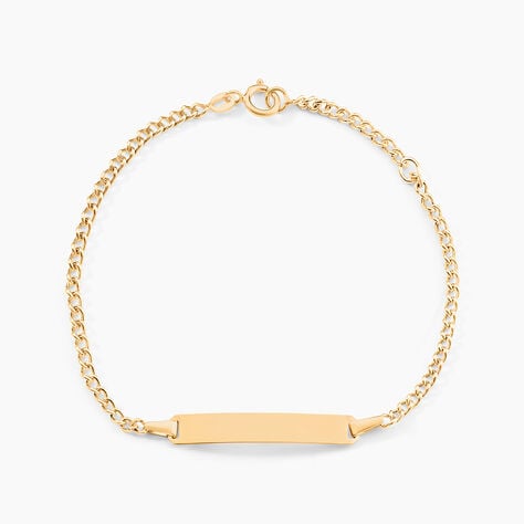 Bracelet Identit&eacute; Etheline Maille Gourmette Or Jaune - Bracelets Communion Enfant | Histoire d&rsquo;Or