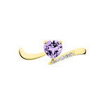 Bague Eva Or Jaune Amethyste Et Diamant - Bagues solitaires Femme | Histoire d&rsquo;Or