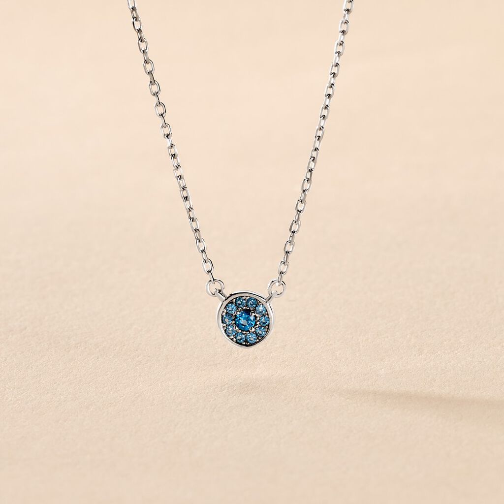 Collier Auxana Argent Blanc Oxyde De Zirconium - Colliers fantaisie Femme | Histoire d&rsquo;Or