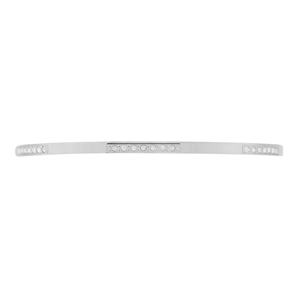 Bracelet Jonc Acier Blanc Strass - Bracelets joncs Femme | Histoire d’Or