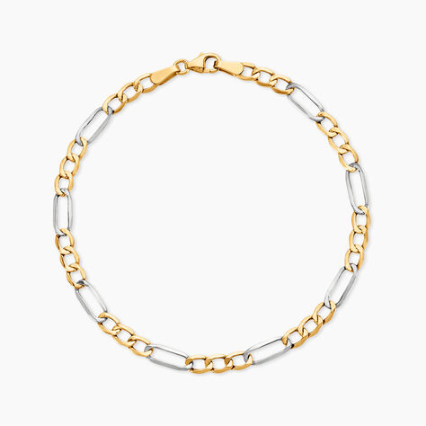 Bracelet Or Bicolore Maille Altern&eacute;e 1/3 - Bracelets cha&icirc;ne Femme | Histoire d&rsquo;Or