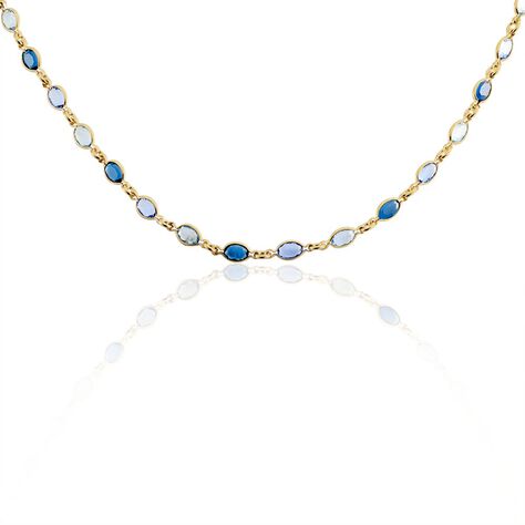 Collier Ilvaae Plaqué Or Pierre De Synthèse Bleue - Colliers Femme | Histoire d’Or