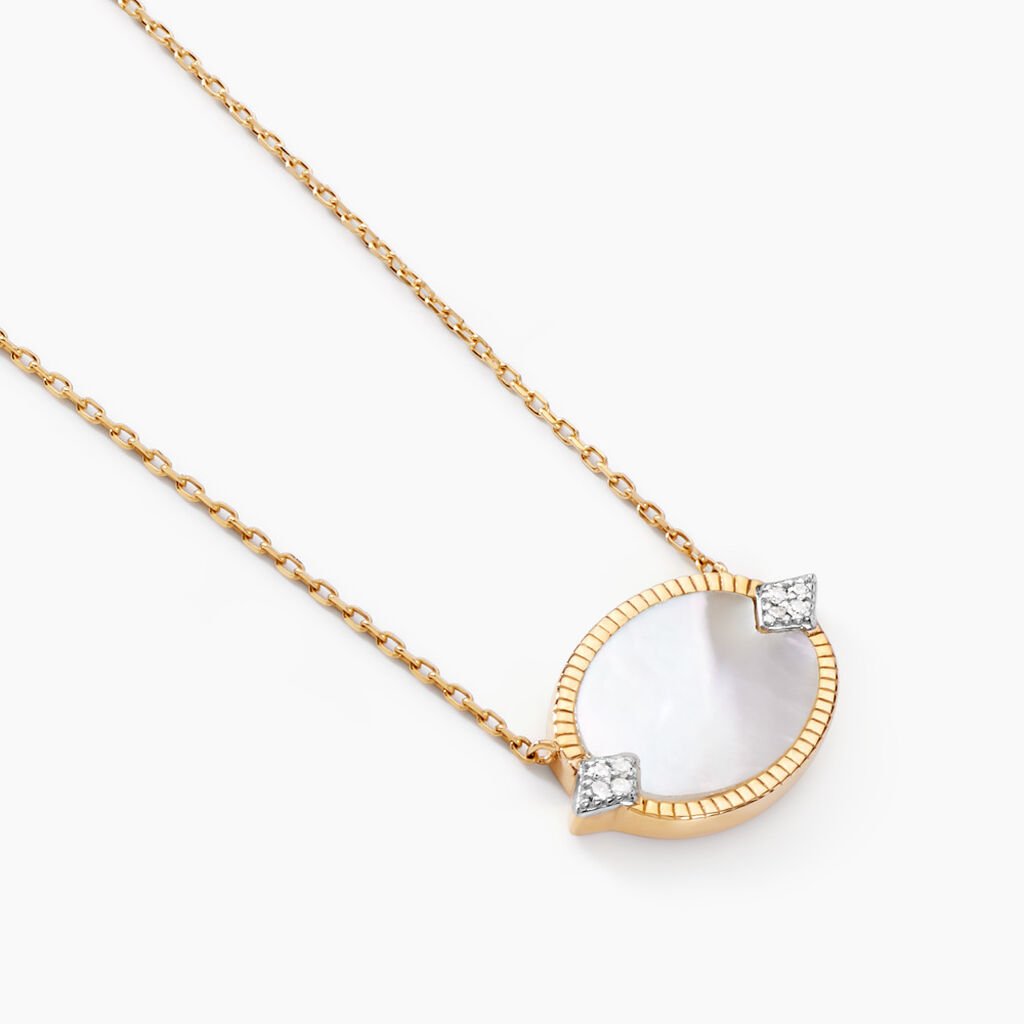 Collier Tahina Or Jaune Nacre Diamant - Colliers Femme | Histoire d&rsquo;Or