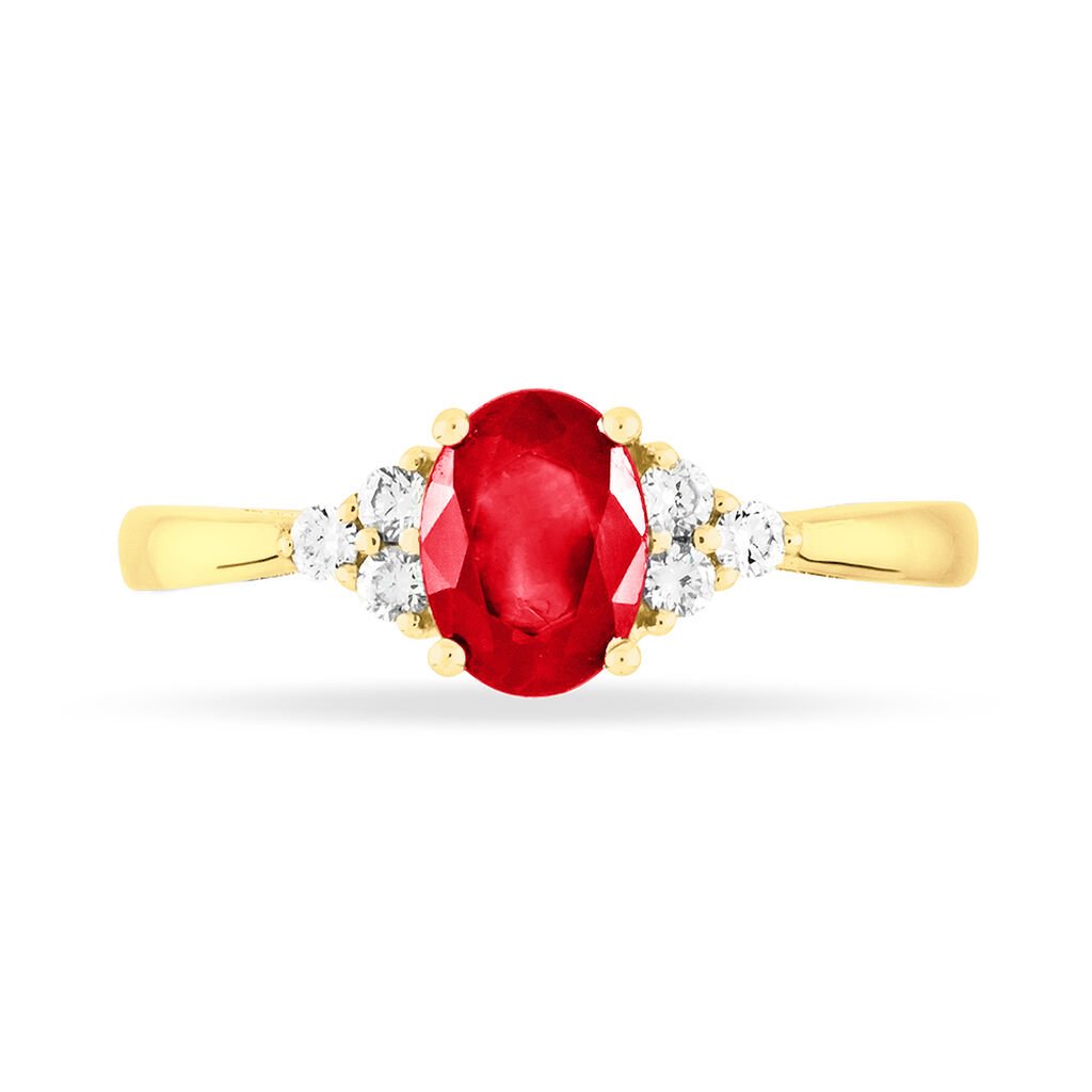 Bague Lea Or Jaune Rubis Et Diamant - Bagues solitaires Femme | Histoire d&rsquo;Or