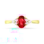 Bague Lea Or Jaune Rubis Et Diamant - Bagues solitaires Femme | Histoire d&rsquo;Or
