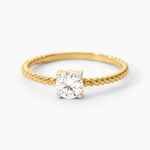Bague Cymbeline Argent Dor&eacute; A L'Or 750/1000 Oxyde De Zirconium - Bagues solitaires Femme | Histoire d&rsquo;Or