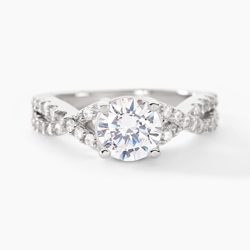 Bague Karin Argent Blanc Oxyde De Zirconium - Bagues solitaires Femme | Histoire d&rsquo;Or