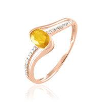 Bague Anja Or Rose Citrine Et Diamant