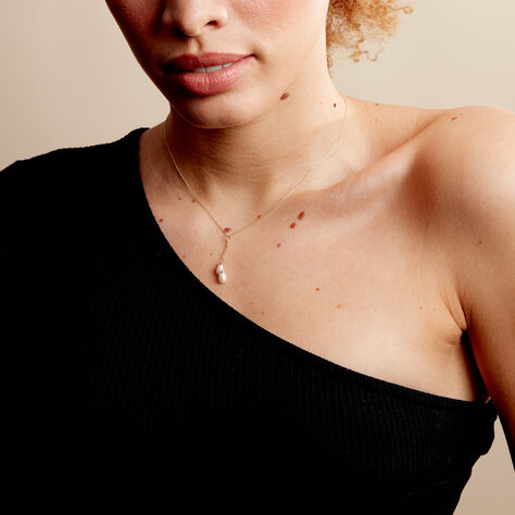 Collier Carrine 2 Fils Or Jaune Perle De Culture - Colliers Femme | Histoire d’Or