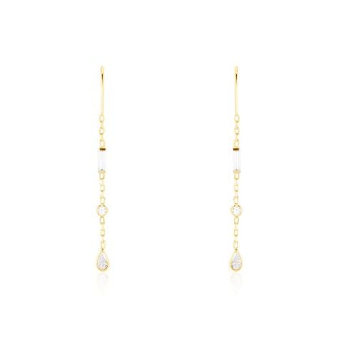 Boucles D'oreilles Pendantes Otso Or Jaune Oxyde De Zirconium - Boucles d'oreilles pendantes Femme | Histoire d’Or