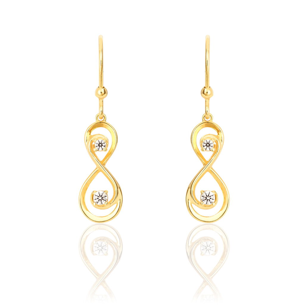 Boucles D'oreilles Pendantes Ademar Or Jaune Oxyde De Zirconium - Boucles d'oreilles pendantes Femme | Histoire d’Or