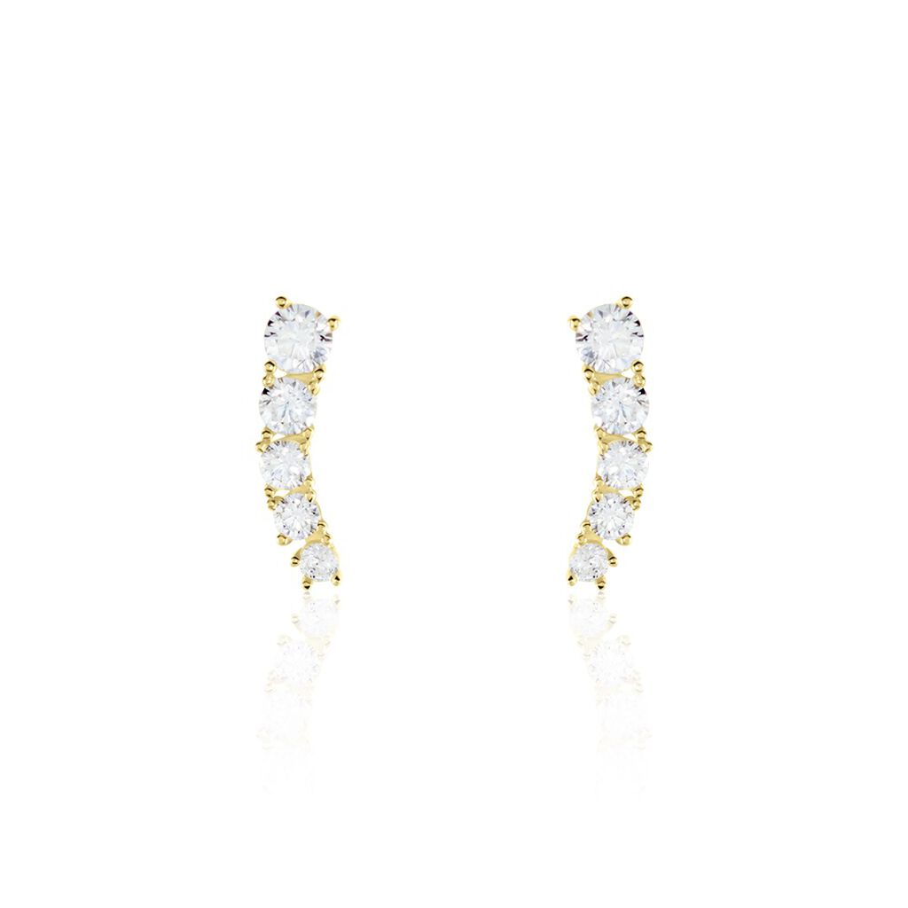 Boucles D'oreilles Puces Or Jaune Anaca Oxydes De Zirconium - Clous d'oreilles Femme | Histoire d’Or