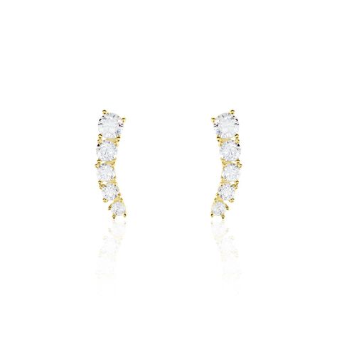 Boucles D'oreilles Puces Or Jaune Anaca Oxydes De Zirconium - Clous d'oreilles Femme | Histoire d’Or