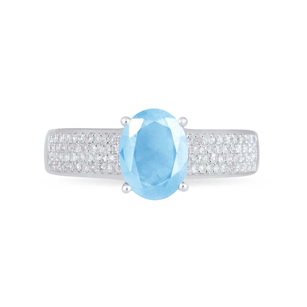 Bague Crista Or Blanc Topaze Et Diamant - Bagues solitaires Femme | Histoire d’Or