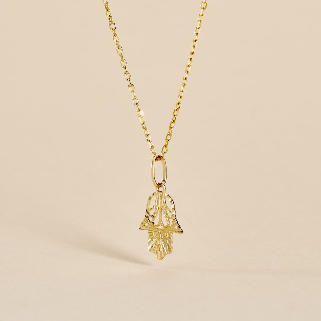 Pendentif Fatima Or Jaune - Pendentifs Main de Fatma Famille | Histoire d’Or