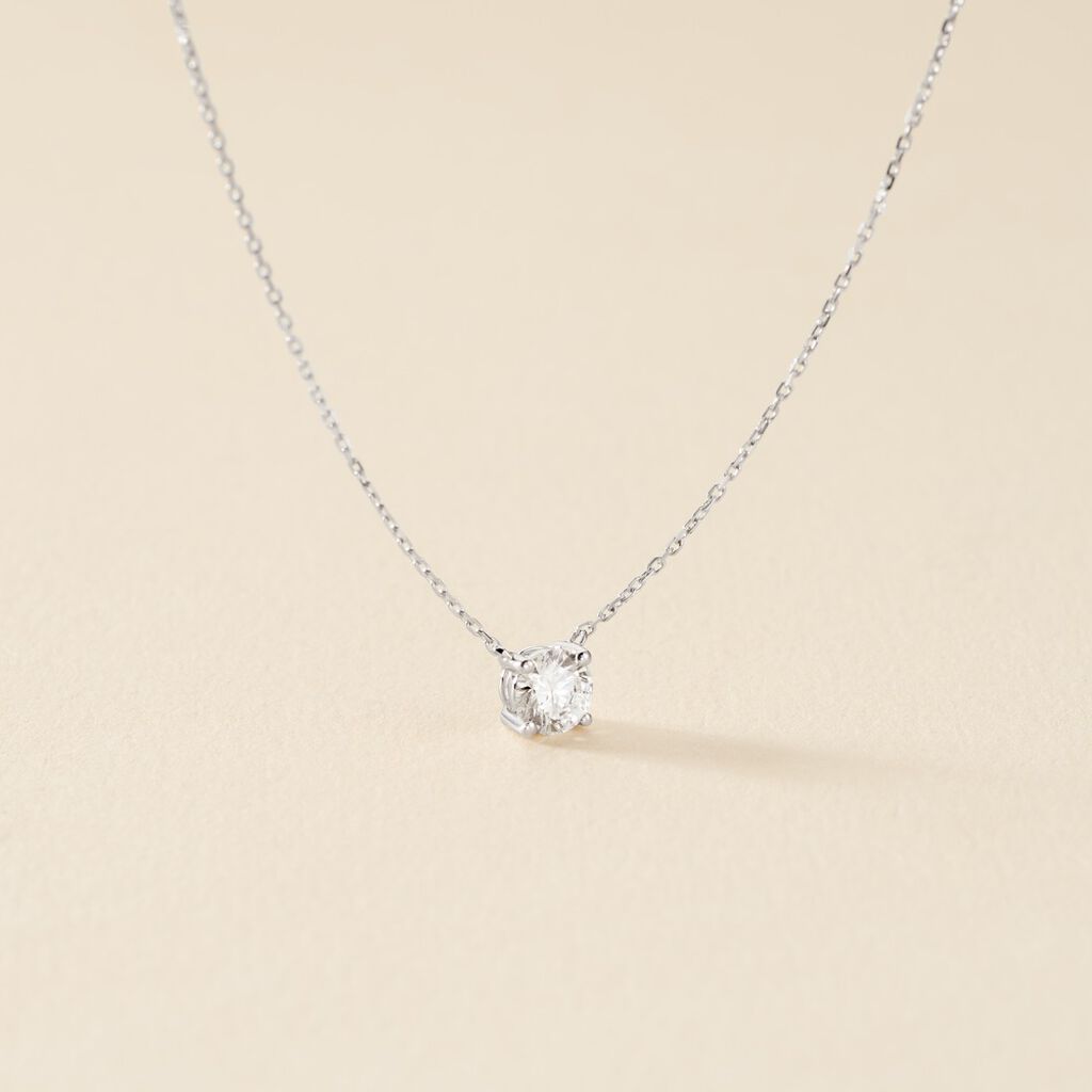 Collier Collection Aphrodite Or Blanc Diamant Synthetique - Colliers Femme | Histoire d’Or