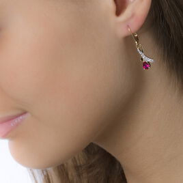 Boucles D'oreilles Pendantes Dyanah Plaque Or Jaune Oxyde De Zirconium - Boucles d'oreilles fantaisie Femme | Histoire d’Or