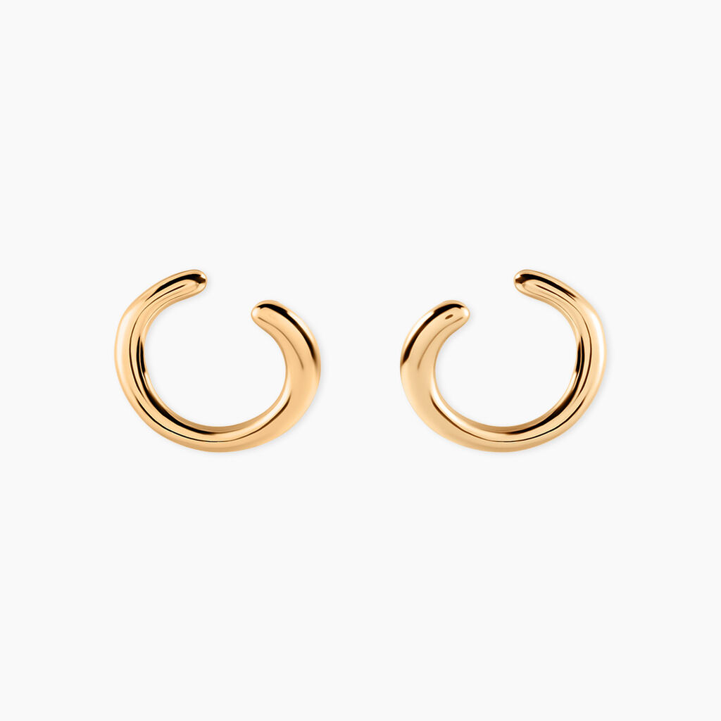 Boucles D'Oreilles Plaque Or Jaune Ovale - Boucles d'oreilles fantaisie Femme | Histoire d&rsquo;Or