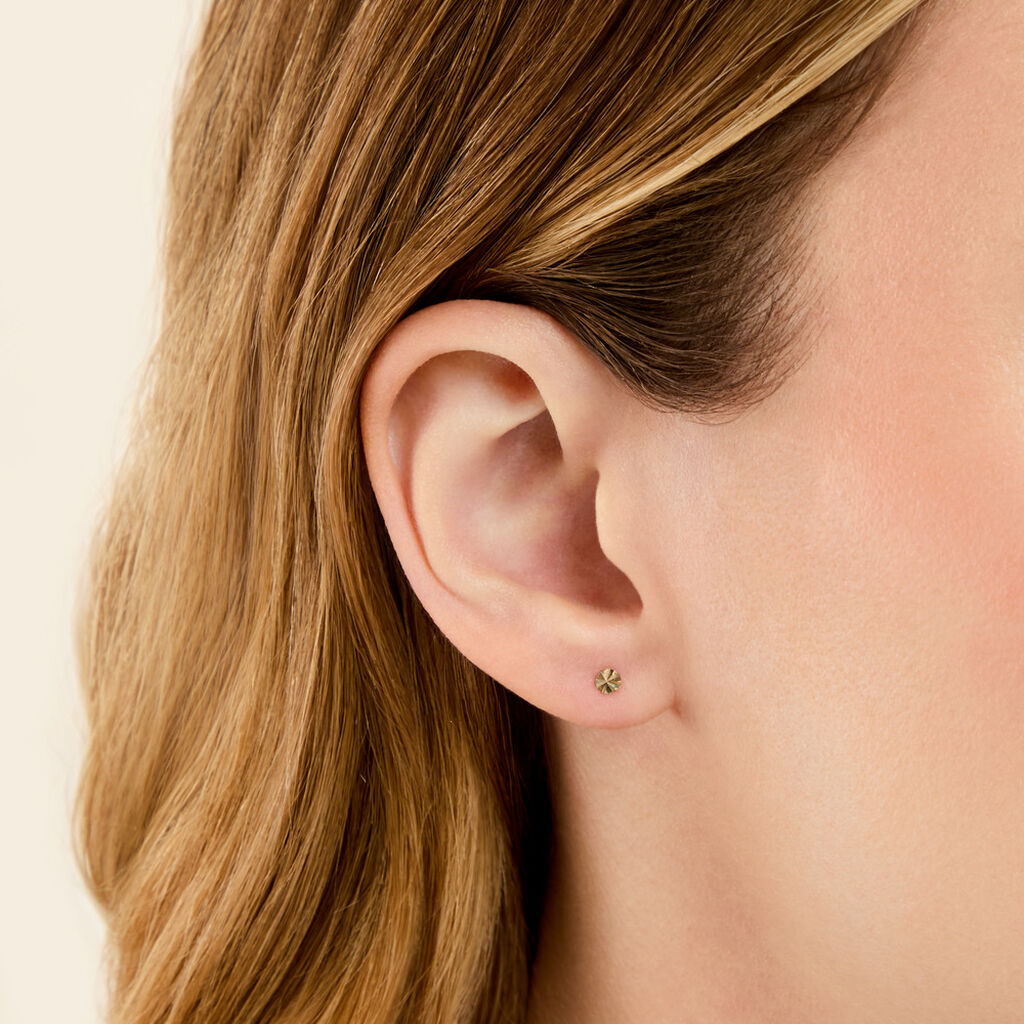 Boucles D'oreilles Puces Berangere Cercle Or Jaune - Boucles d'oreilles Mix and Match Femme | Histoire d&rsquo;Or