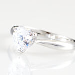 Bague Solitaire Geranium Argent Blanc Oxyde De Zirconium - Bagues solitaires Femme | Histoire d&rsquo;Or