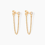 Boucles D'oreilles Pendantes Plaqu&eacute; Or Lienard Oxydes De Zirconium - Boucles d'oreilles fantaisie Femme | Histoire d&rsquo;Or