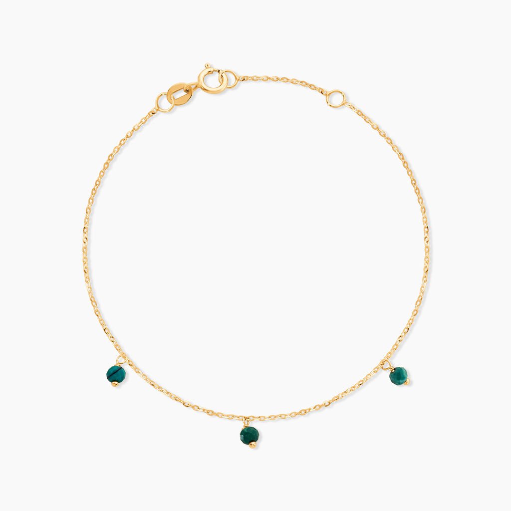 Bracelet Dionysius Or Jaune Turquoise - F&ecirc;te des m&egrave;res Femme | Histoire d&rsquo;Or