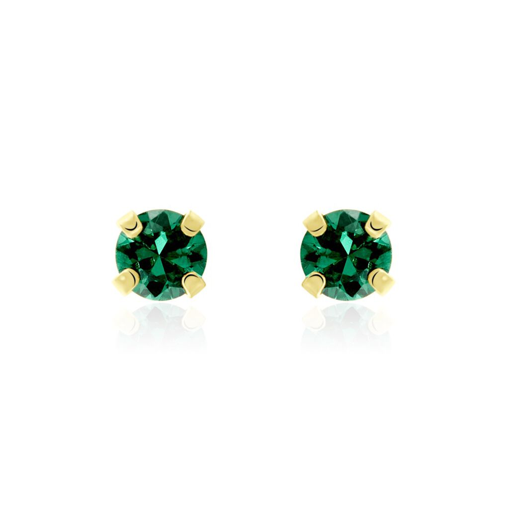 Boucles D'oreilles Puces Or Jaune Oxyde De Zirconium - Clous d'oreilles Femme | Histoire d’Or