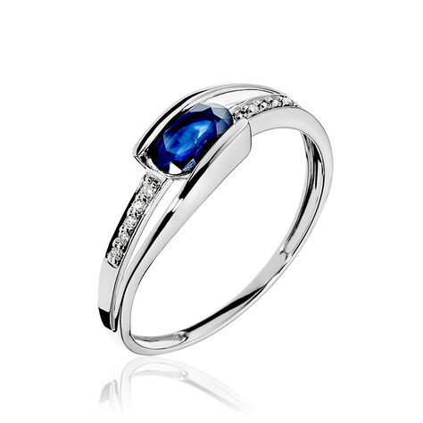 Bague Viyan Or Blanc Saphir Et Diamant - Bagues solitaires Femme | Histoire d’Or