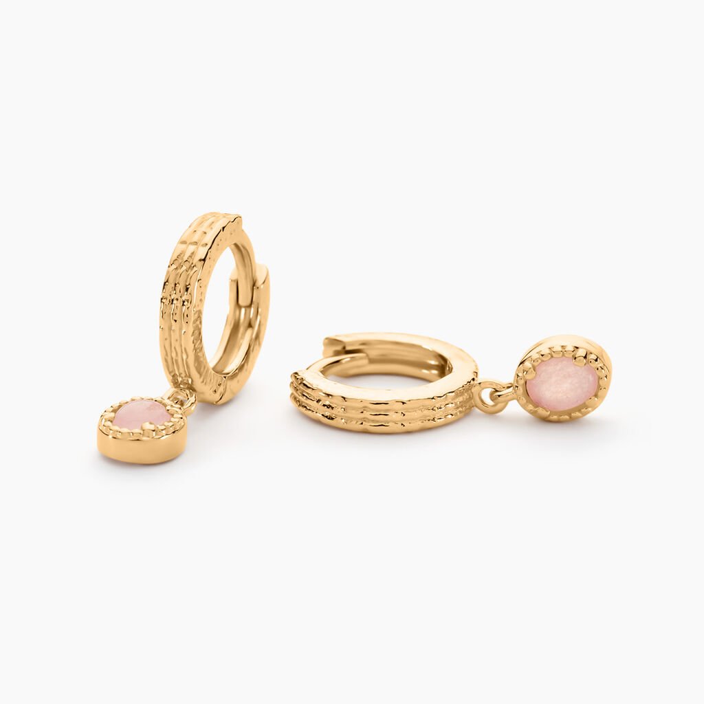 Cr&eacute;oles Vintage Love Plaqu&eacute; Or Jaune Quartz - Boucles d'oreilles cr&eacute;oles Femme | Histoire d&rsquo;Or