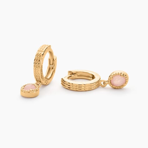 Cr&eacute;oles Ensoleill&eacute;e Plaqu&eacute; Or Jaune Quartz - Boucles d'oreilles cr&eacute;oles Femme | Histoire d&rsquo;Or