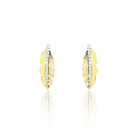 Boucles D'oreilles Puces Paola Or Jaune Diamant - Clous d'oreilles Femme | Histoire d’Or