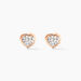 Boucles D'oreilles Puces Daria Cœur 0 Or Rose Strass - Clous d'oreilles Femme | Histoire d’Or