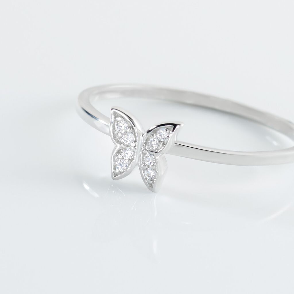 Bague Cadfan Argent Blanc Oxyde De Zirconium - Bagues avec pierre Femme | Histoire d’Or
