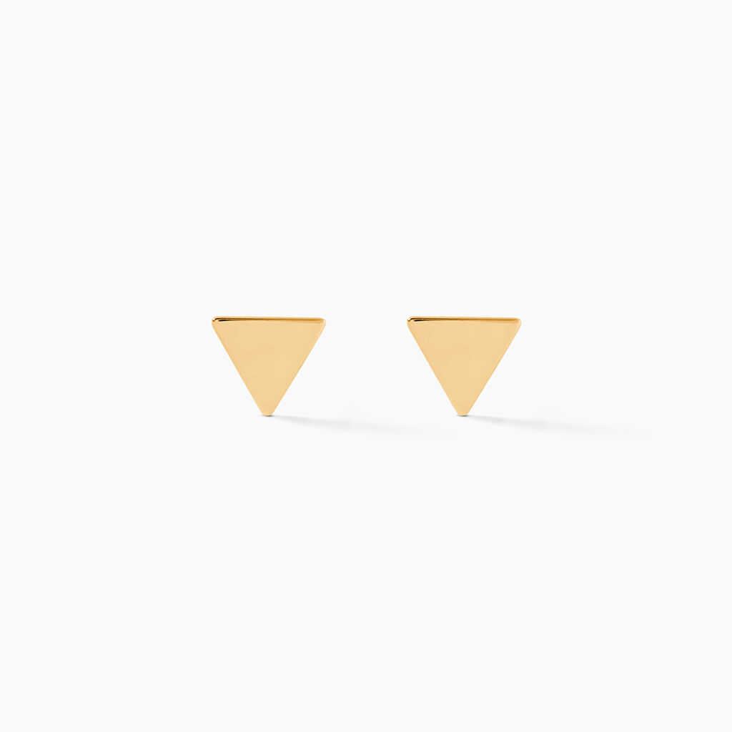 Boucles D'oreilles Puces Anne-berengere Triangle Or Jaune - Clous d'oreilles Femme | Histoire d&rsquo;Or