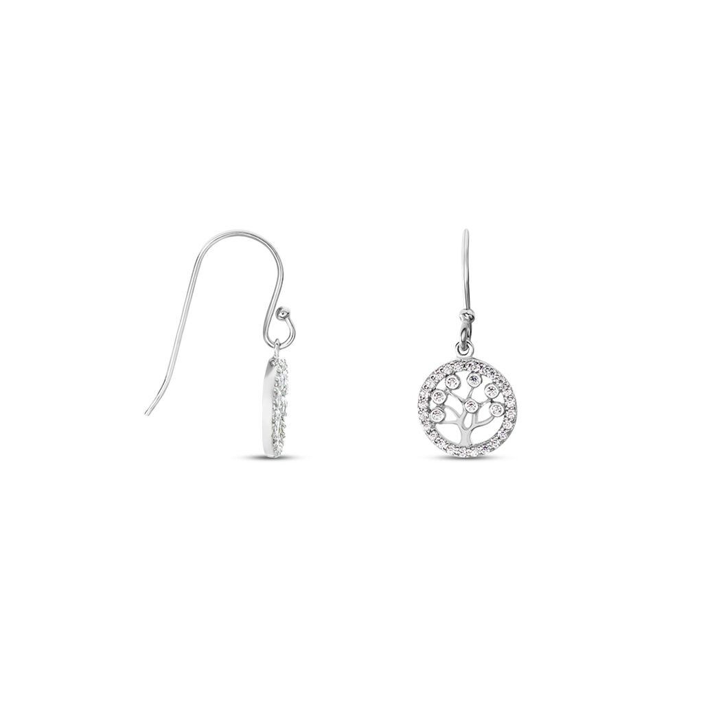 Boucles D'oreilles Pendantes Chimere Argent Blanc Oxyde De Zirconium - Boucles d'oreilles fantaisie Femme | Histoire d’Or