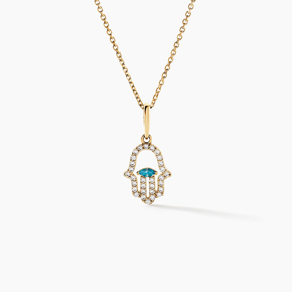 Pendentif Fatima Or Jaune Oxyde De Zirconium - Pendentifs Femme | Histoire d&rsquo;Or