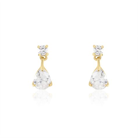 Boucles D'oreilles Pendantes Naellya Plaqué Or Oxyde De Zirconium - Boucles d'oreilles fantaisie Femme | Histoire d’Or
