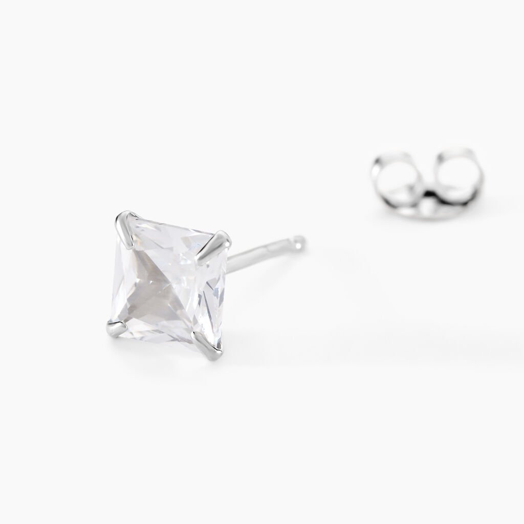 Boucle D'oreille Puce Unitaire Paco Argent Blanc Oxyde De Zirconium - Boucles d'oreilles fantaisie Homme | Histoire d&rsquo;Or