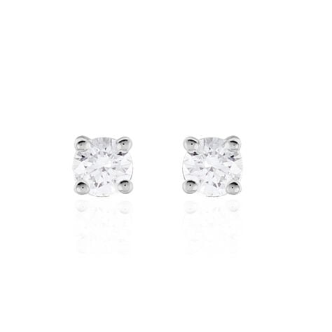 Boucles D'oreilles Puces Victoria Or Blanc Diamant - Clous d'oreilles Femme | Histoire d&rsquo;Or